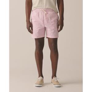 NWT J. Crew Men's 6" Inseam Dock Flat Front Shorts Elastic Waist Pink Size M